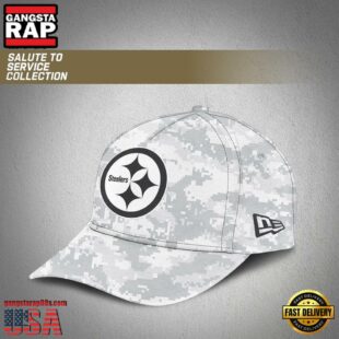 NFL Pittsburgh Steelers Arctic White Camo 2024 Salute to Service Baseball Cap