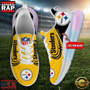 NFL Pittsburgh Steelers Custom Rainbow Atmospheric Cushion Running Shoes, Women's Sneaker