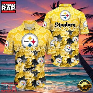 NFL Pittsburgh Steelers Flower Hawaiian Shirt Trending Summer