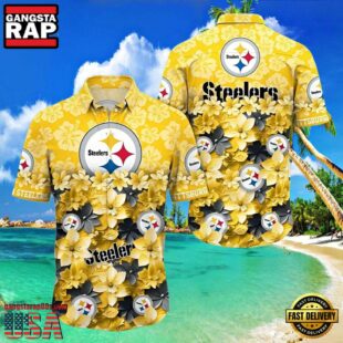 NFL Pittsburgh Steelers Flower Hawaiian Shirt Trending Summer