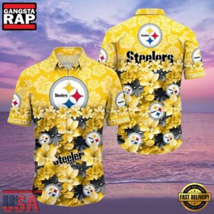 NFL Pittsburgh Steelers Flower Hawaiian Shirt Trending Summer