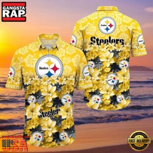 NFL Pittsburgh Steelers Flower Hawaiian Shirt Trending Summer