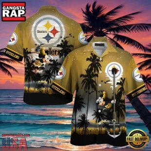 NFL Pittsburgh Steelers Hawaiian Shirt Mens Mickey Mouse Edition