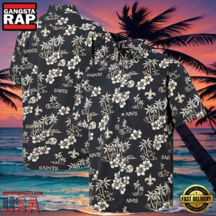 NFL Reyn Spooner Black Men's Saints Hawaiian Shirt