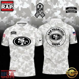 NFL San Francisco 49ers Camo 2024 Salute to Service Polo Shirt