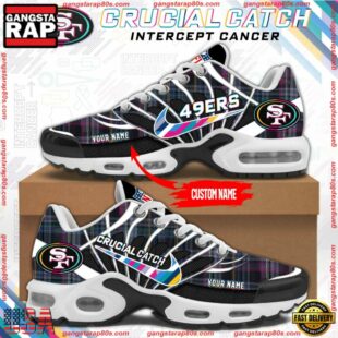 NFL San Francisco 49ers Crucial Catch Intercept Cancer Air Max Plus Shoes Sneaker