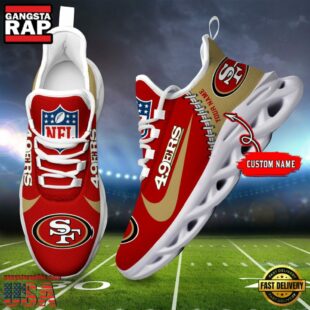 NFL San Francisco 49ers Football Team Design Max Soul Shoes, Football New Sneaker Shoes