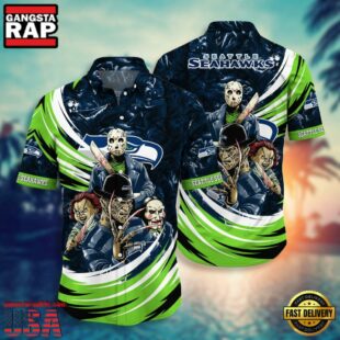 NFL Seattle Seahawks Halloween Horror Movies Summer Hawaiian Shirts