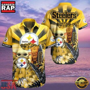 NFL Steelers For Men Baby Yoda Tiki Hawaiian Shirt