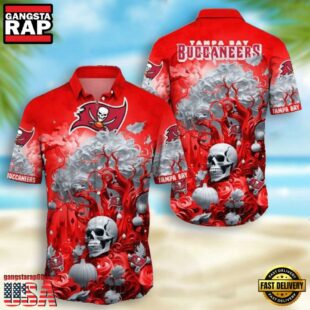 NFL Tampa Bay Buccaneers Skull Pumpkin Halloween Hawaiian Shirt