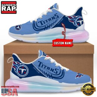 NFL Tennessee Titans Custom Rainbow Atmospheric Cushion Running Shoes, Women's Sneaker