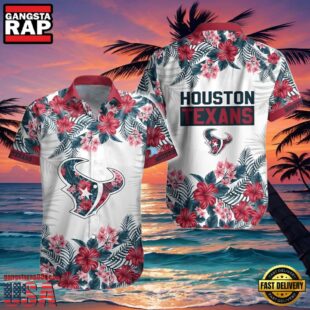 NFL Tropical Hibicus Houston Texans Hawaiian Shirt