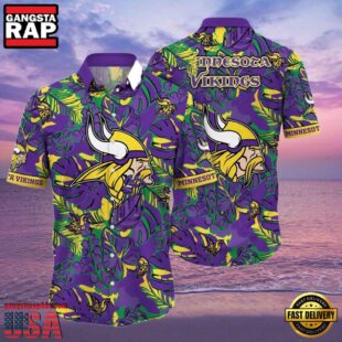 NFL Vikings Hawaiian Shirt Summer Nights Aloha Shirt