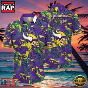 NFL Vikings Hawaiian Shirt Summer Nights Aloha Shirt