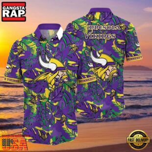 NFL Vikings Hawaiian Shirt Summer Nights Aloha Shirt