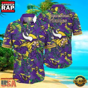 NFL Vikings Hawaiian Shirt Summer Nights Aloha Shirt