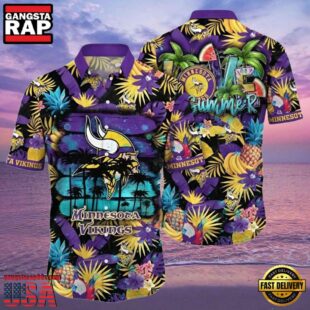 NFL Vikings Hawaiian Shirts Paradise Summer Vibes