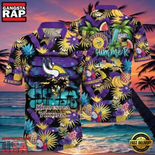 NFL Vikings Hawaiian Shirts Paradise Summer Vibes