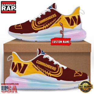 NFL Washington Commanders Custom Rainbow Atmospheric Cushion Running Shoes, Women's Sneaker