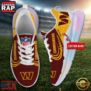 NFL Washington Commanders Custom Rainbow Atmospheric Cushion Running Shoes, Women's Sneaker