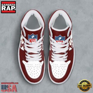 NFL Washington Commanders Grunge Style Custom Air Jordan 1 Shoes