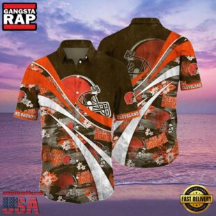 NFL Wave Surge Browns Hawaiian Shirt