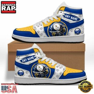 NHL Buffalo Sabres Team Mascot Design Air Jordan 1 Hightop Shoes