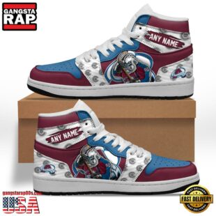 NHL Colorado Avalanche Team Mascot Design Air Jordan 1 Hightop Shoes