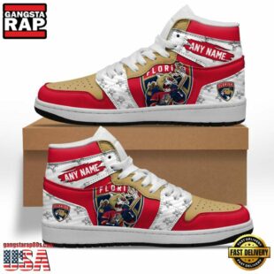 NHL Florida Panthers Team Mascot Design Air Jordan 1 Hightop Shoes