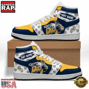 NHL Nashville Predators Team Mascot Design Air Jordan 1 Hightop Shoes