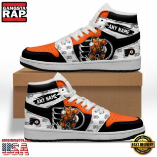 NHL Philadelphia Flyers Team Mascot Design Air Jordan 1 Hightop Shoes