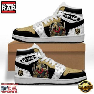 NHL Vegas Golden Knights Team Mascot Design Air Jordan 1 Hightop Shoes