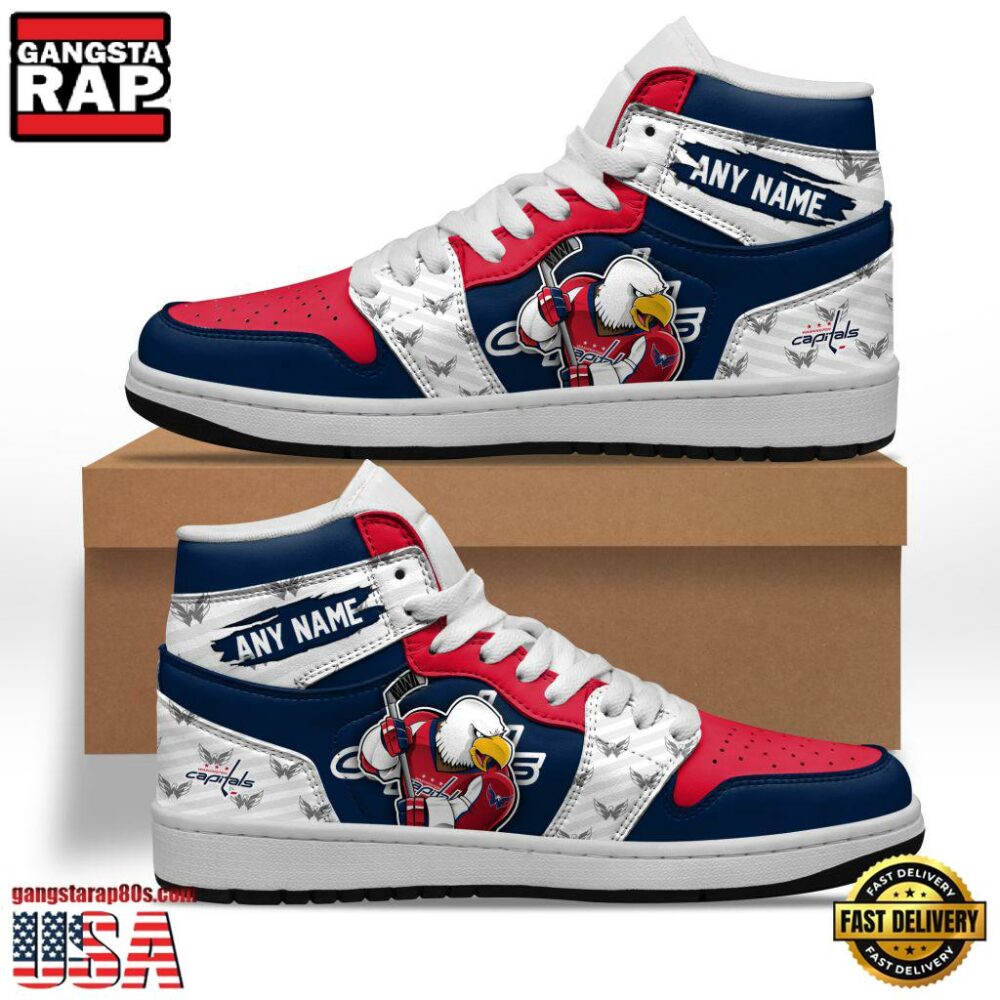 NHL Washington Capitals Team Mascot Design Air Jordan 1 Hightop Shoes