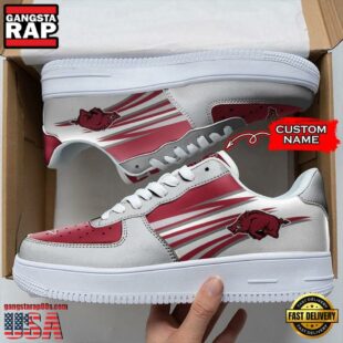 Personalized Name NCAA Arkansas Razorbacks Air Force 1 Shoes