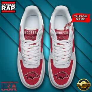 Personalized Name NCAA Arkansas Razorbacks Air Force 1 Shoes