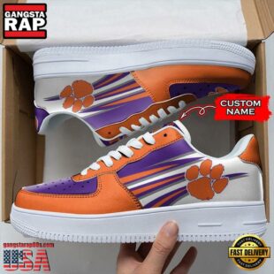 Personalized Name NCAA Clemson Tigers Seminoles Air Force 1 Shoes