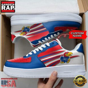 Personalized Name NCAA Kansas Jayhawks Air Force 1 Shoes