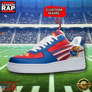 Personalized Name NCAA Kansas Jayhawks Air Force 1 Shoes