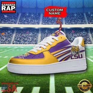 Personalized Name NCAA LSU Tigers Air Force 1 Shoes