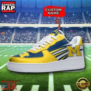 Personalized Name NCAA Michigan Wolverines Air Force 1 Shoes