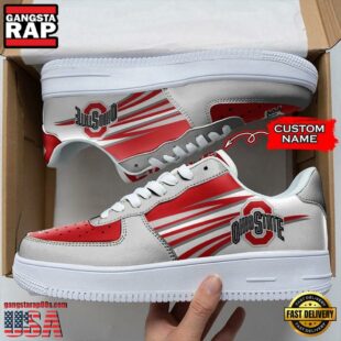 Personalized Name NCAA Ohio State Buckeyes Air Force 1 Shoes