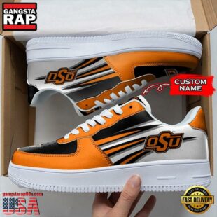 Personalized Name NCAA Oklahoma State Cowboys Air Force 1 Shoes