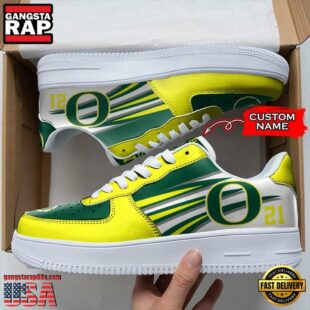 Personalized Name NCAA Oregon Ducks Air Force 1 Shoes