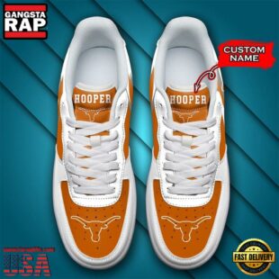 Personalized Name NCAA Texas Longhorns Air Force 1 Shoes