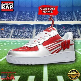 Personalized Name NCAA Wisconsin Badgers Air Force 1 Shoes