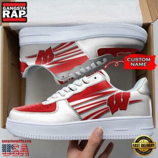 Personalized Name NCAA Wisconsin Badgers Air Force 1 Shoes