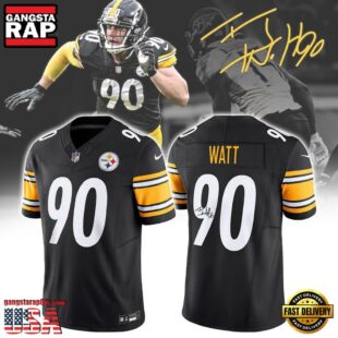 Personalized NFL Pittsburgh Steelers T J Watt White Game Jersey Football Jersey