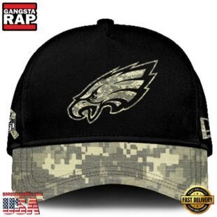 Philadelphia Eagles 2024 Salute to Service Club Black Camo Cap Gift For Veteran