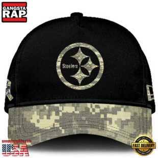 Pittsburgh Steelers 2024 Salute to Service Club Black Camo Cap Gift For Veteran