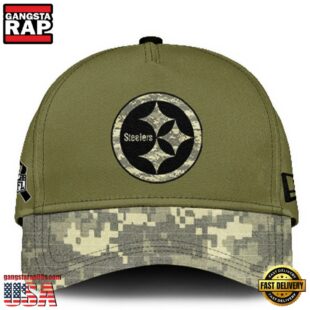 Pittsburgh Steelers 2024 Salute to Service Club Green Camo Cap Gift For Veteran